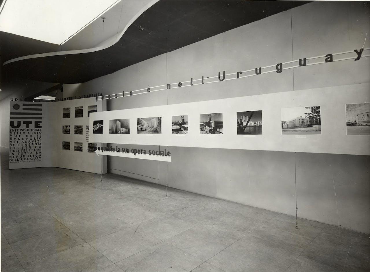 VIII Triennale - Sezioni estere - Uruguay, U.T.E. - Pannelli di presentazione dell'ente autonomo U.T.E., 1947 © Casali - S.E.M.