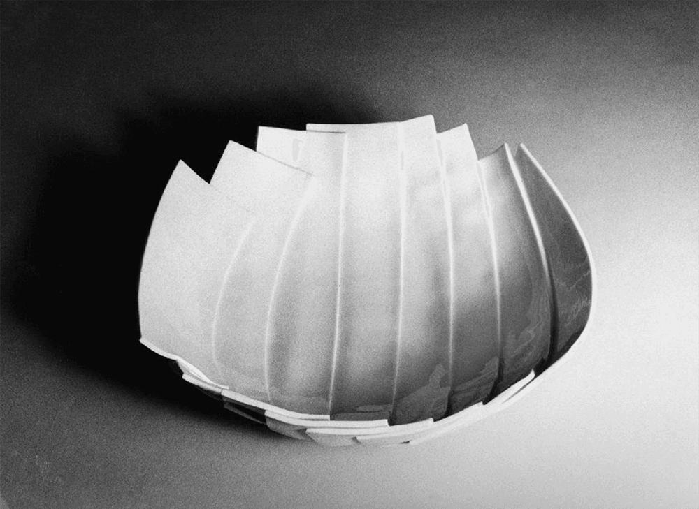 Proposta per la lavorazione a mano della porcellana, ciotola della Serie Samos, 1973