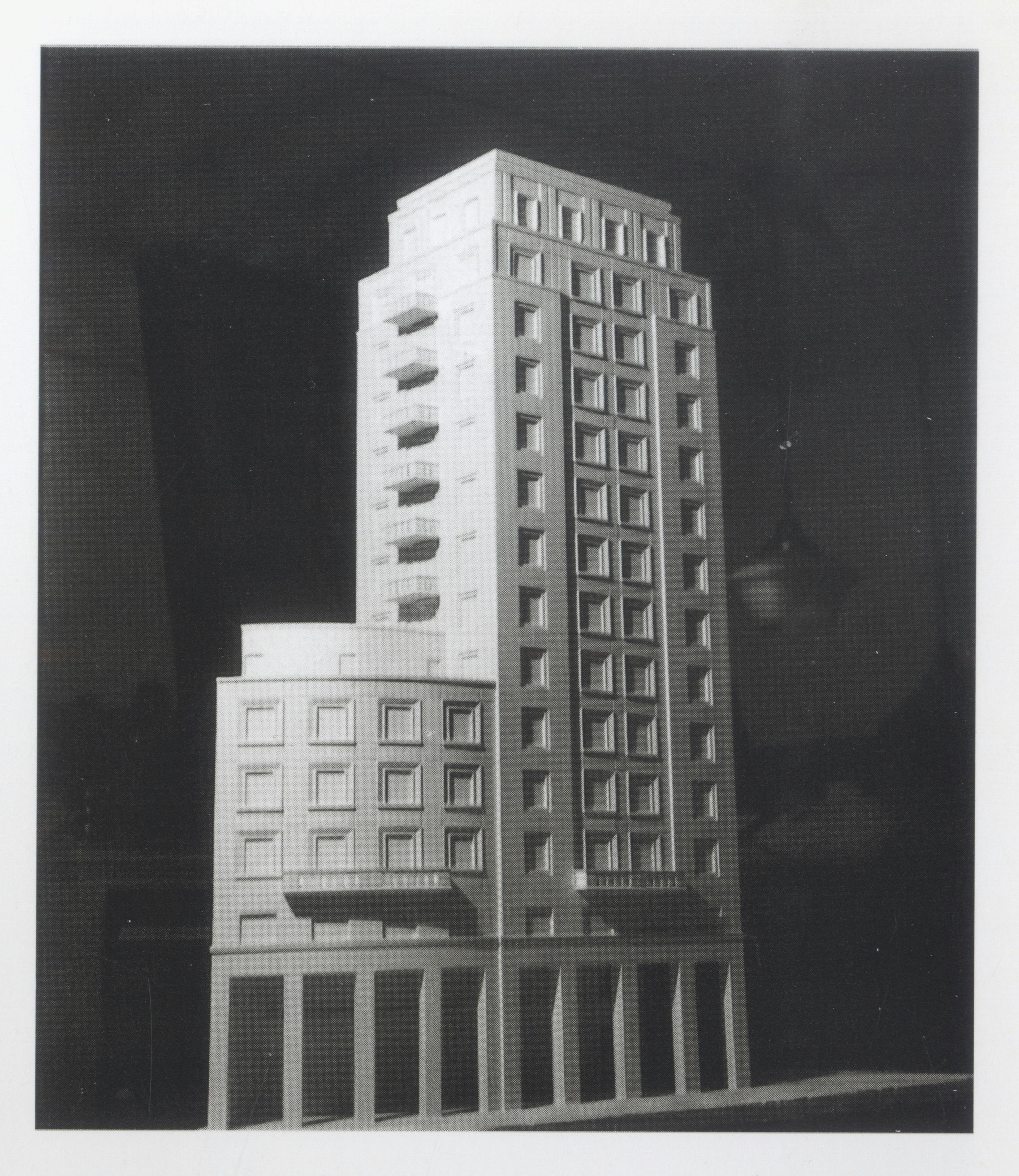 Model of the Snia Viscosa tower house taken from the studio of the architect Alessandro Rimini