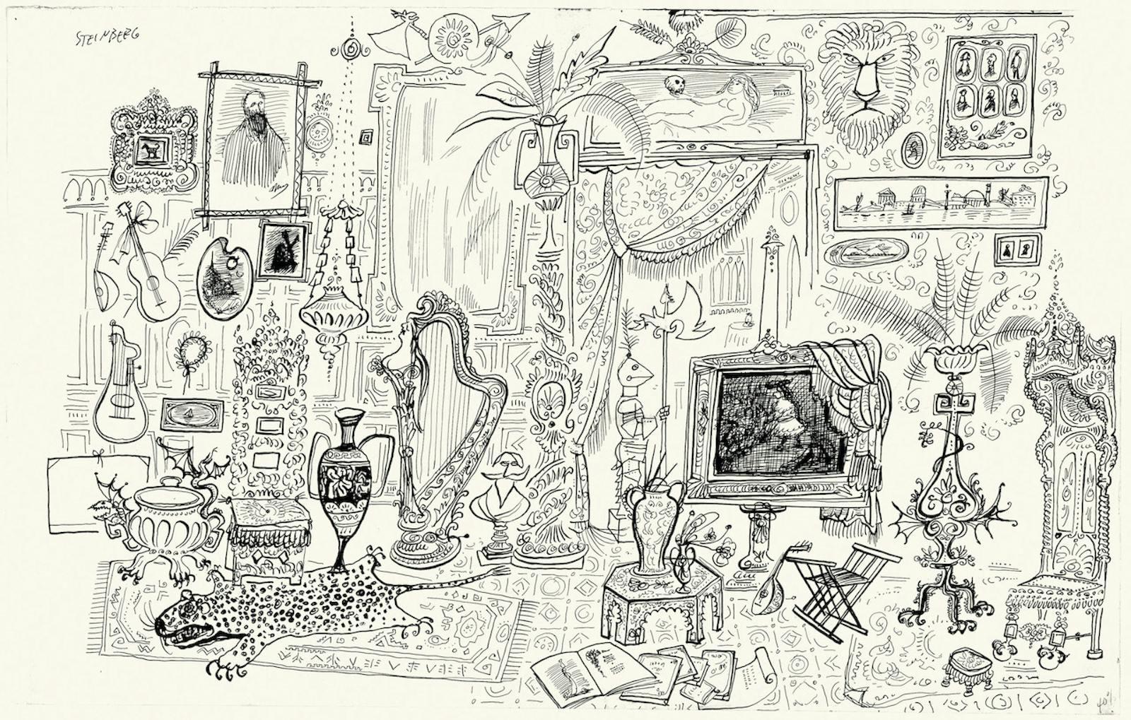 Saul Steinberg, Untitled, 1954, ink over pencil on paper, The Saul Steinberg Foundation, New York © The Saul Steinberg Foundation/Artists. Rights Society (ARS) New York